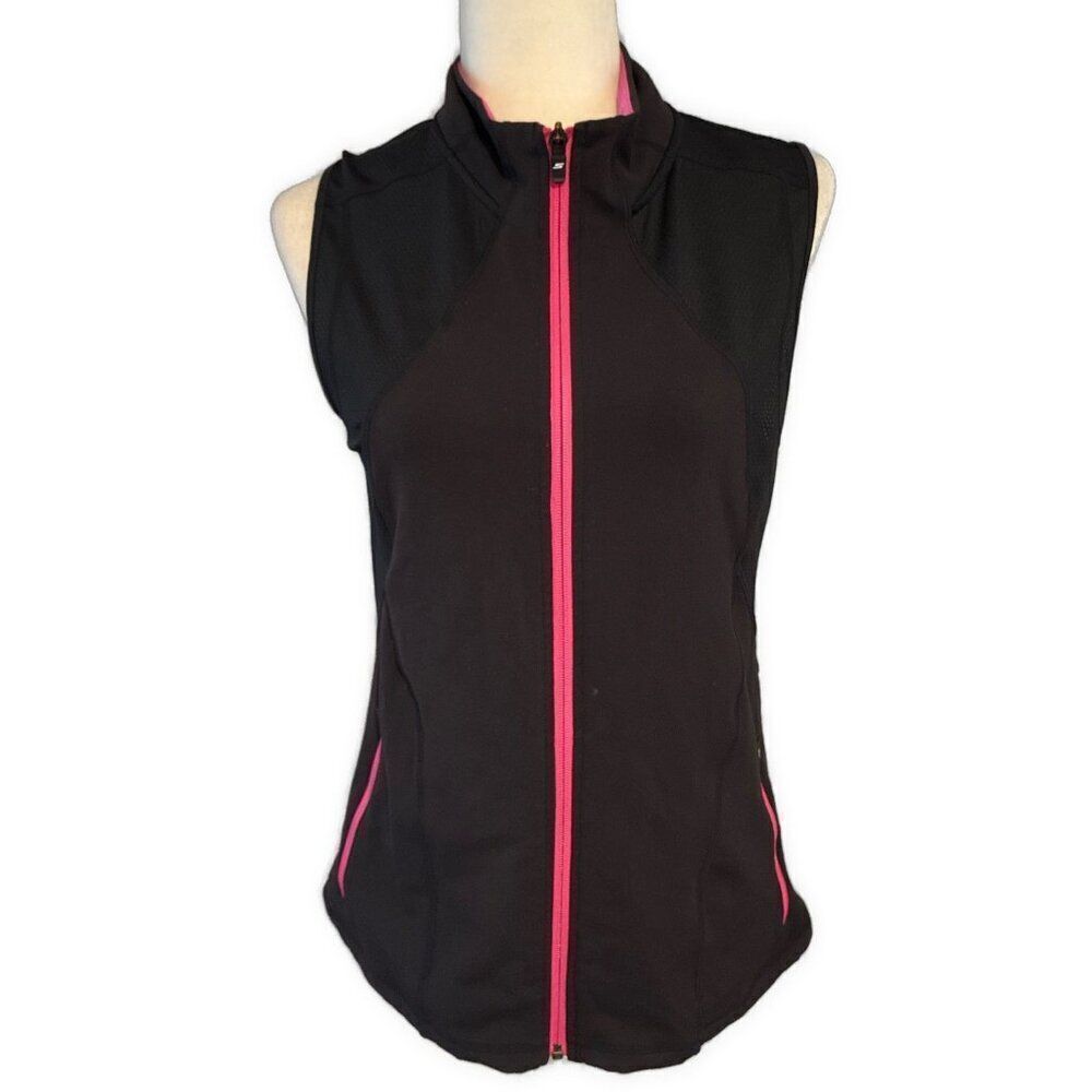 Sketchers Athletic Performance Nylon Spandex Women’s Black Pink Vest Large